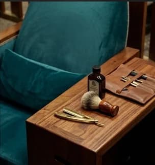 A shave kit on the table